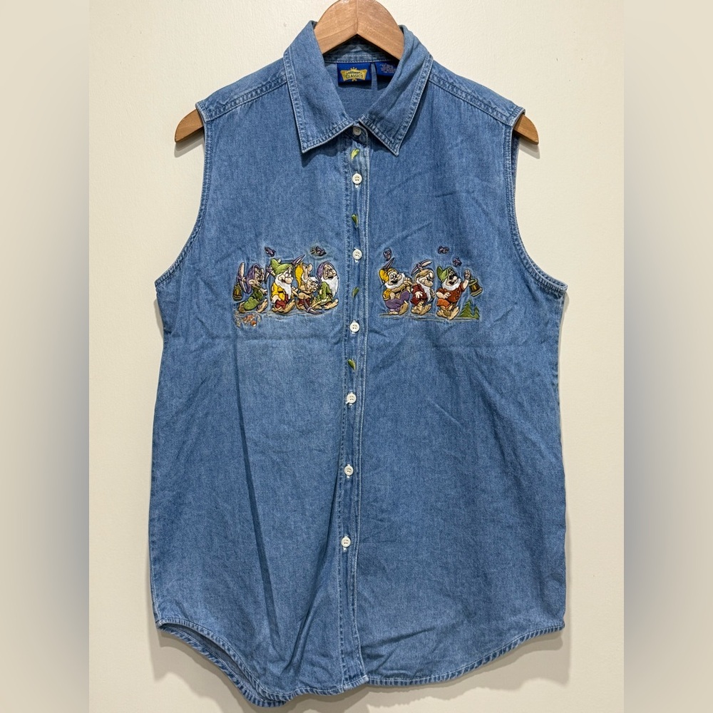 Disney Classics Vintage Denim Embroidered Top